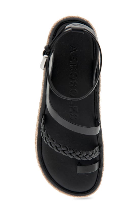 Shop Aerosoles Dolly Espadrille Sandal In Black Leather