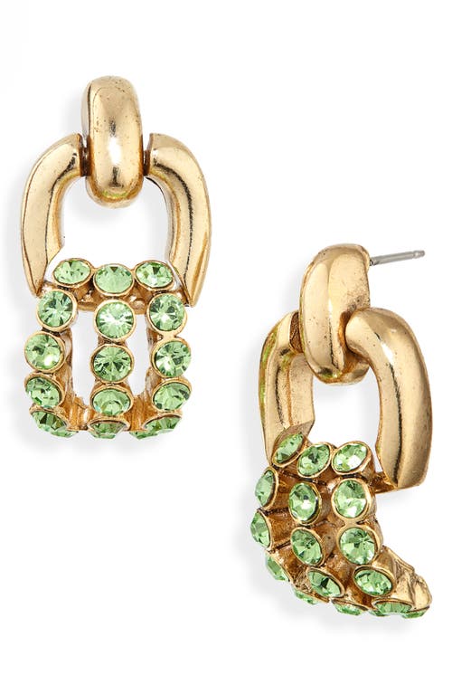 Oscar De La Renta Crystal Pavé Doorknocker Earrings In Peridot