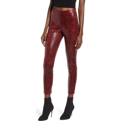 Blanknyc Fired Up Snakeprint Leggings, Red