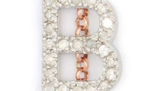 Meshmerise Diamond Initial Bezel Bracelet In Rose-b