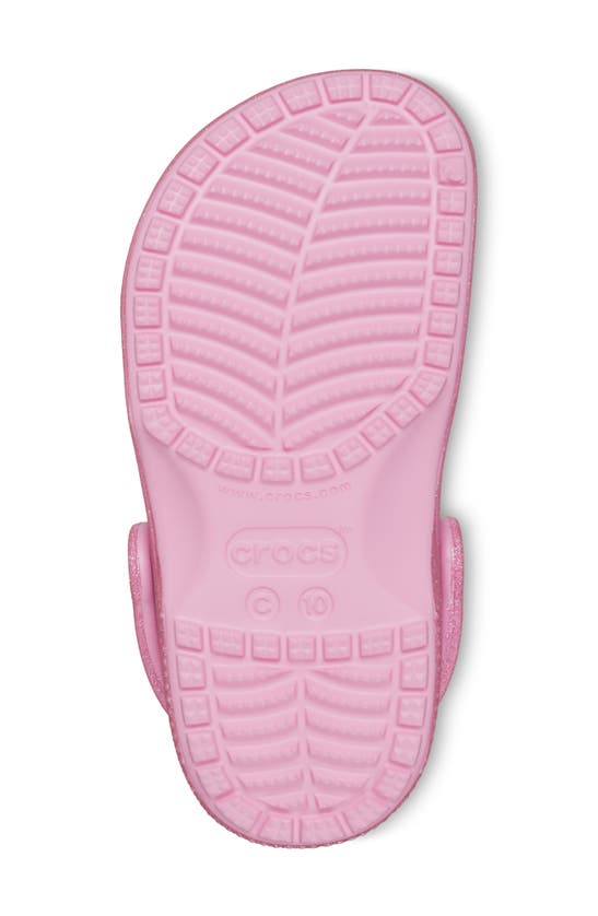 Shop Crocs Kids' Classic Glitter Clog In Pink Tweed Glitter