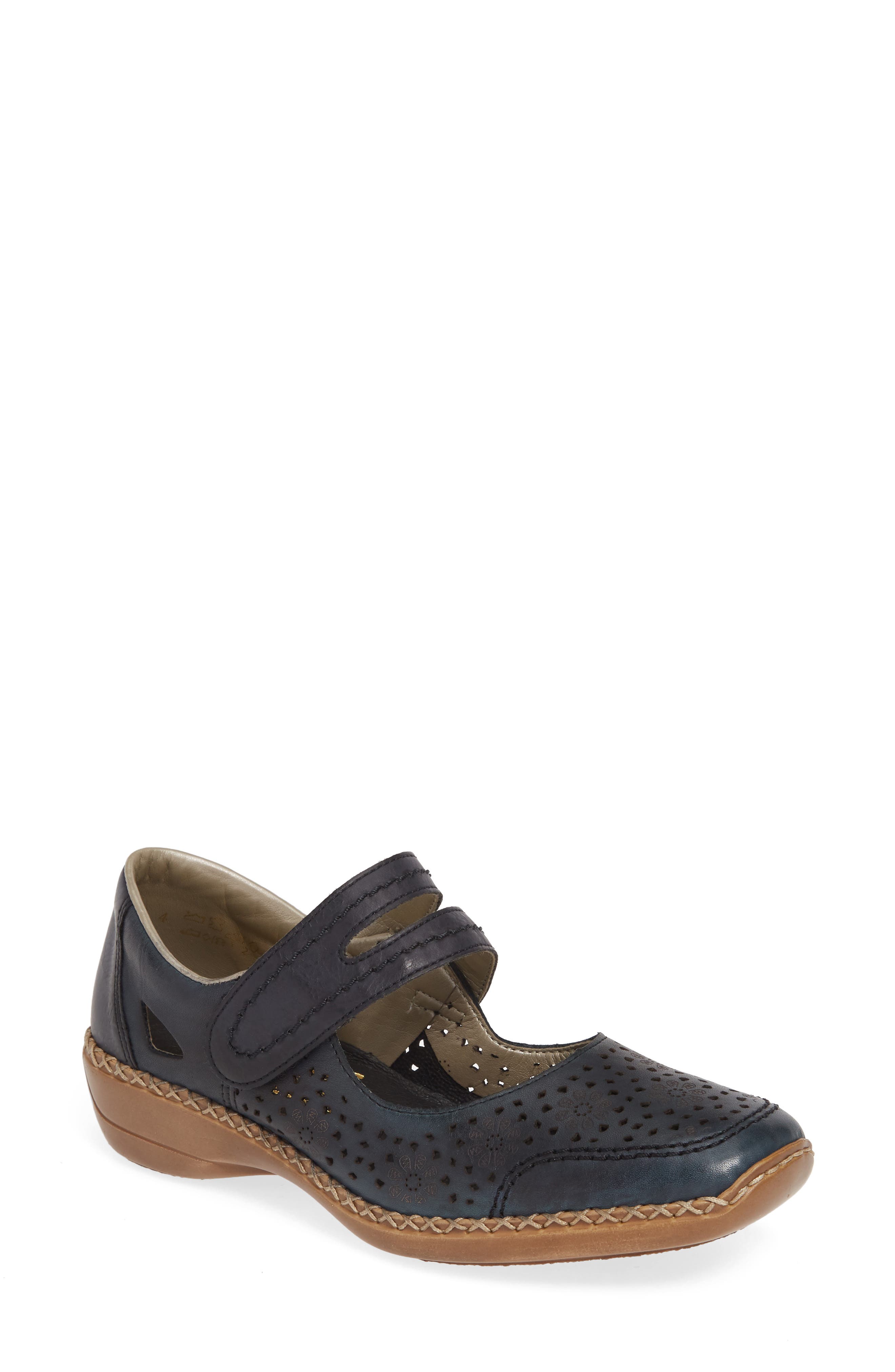 Rieker Antistress Doris J9 Mary Jane Flat, Blue