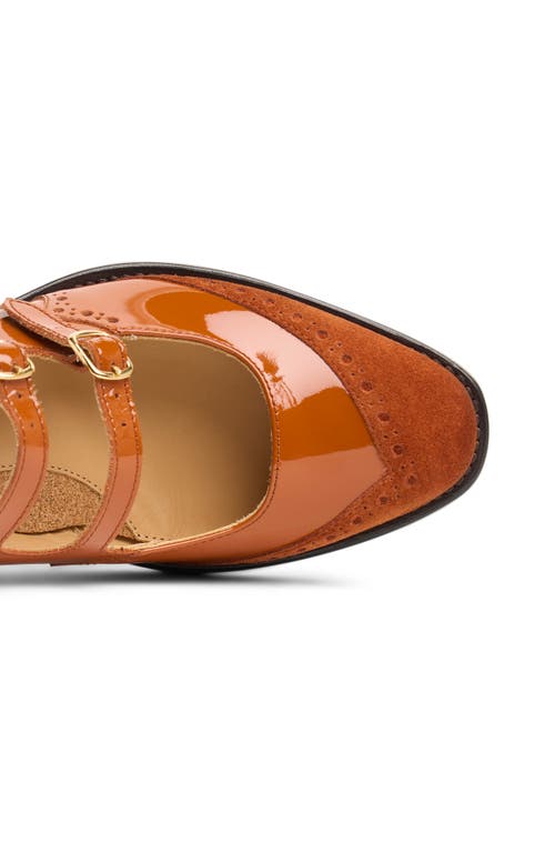 Shop The Office Of Angela Scott Miss Amelie Mary Jane Pump In Orange Sienna