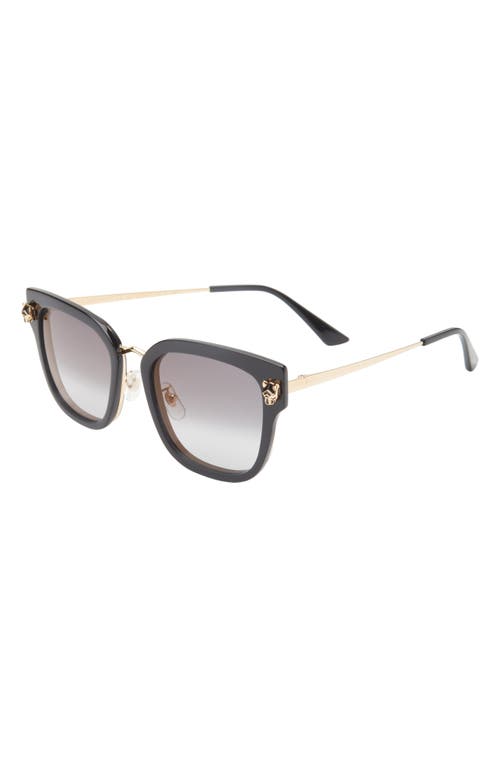 Shop Cartier 55mm Gradient Round Sunglasses In Black