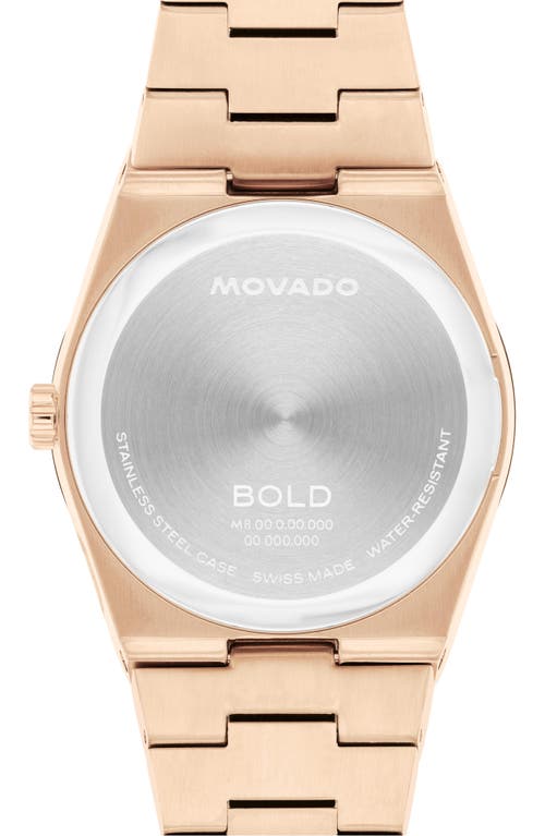 Movado Bold Quest Bracelet Watch, 35mm In White/rose Gold