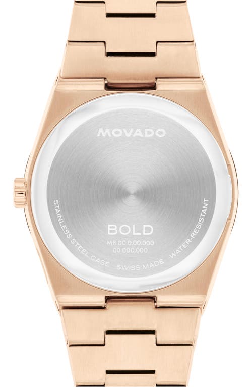 Shop Movado Bold Quest Bracelet Watch, 35mm In White/rose Gold