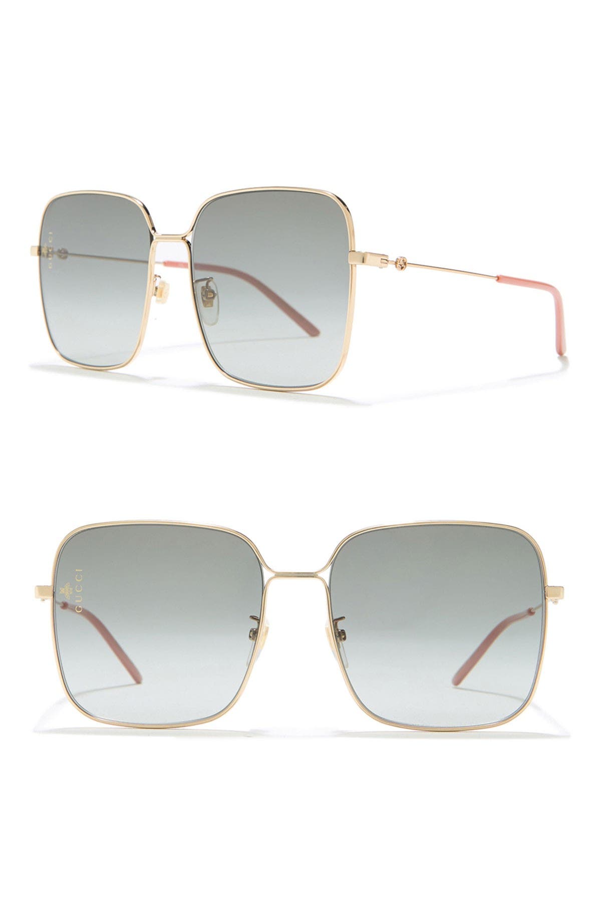 gucci 60mm square wire sunglasses