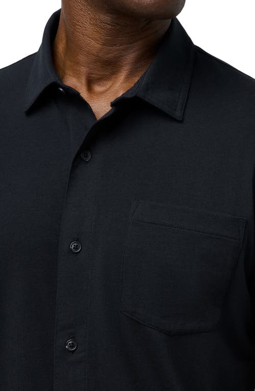 Shop Travismathew Sands Of Time Short Sleeve Stretch Button-up Shirt In Black