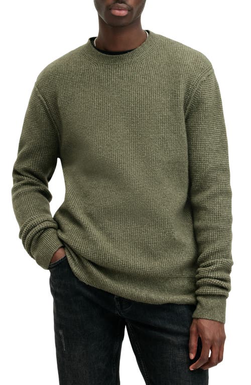 Shop Allsaints Hatten Waffle Stitch Sweater In Bancha Green