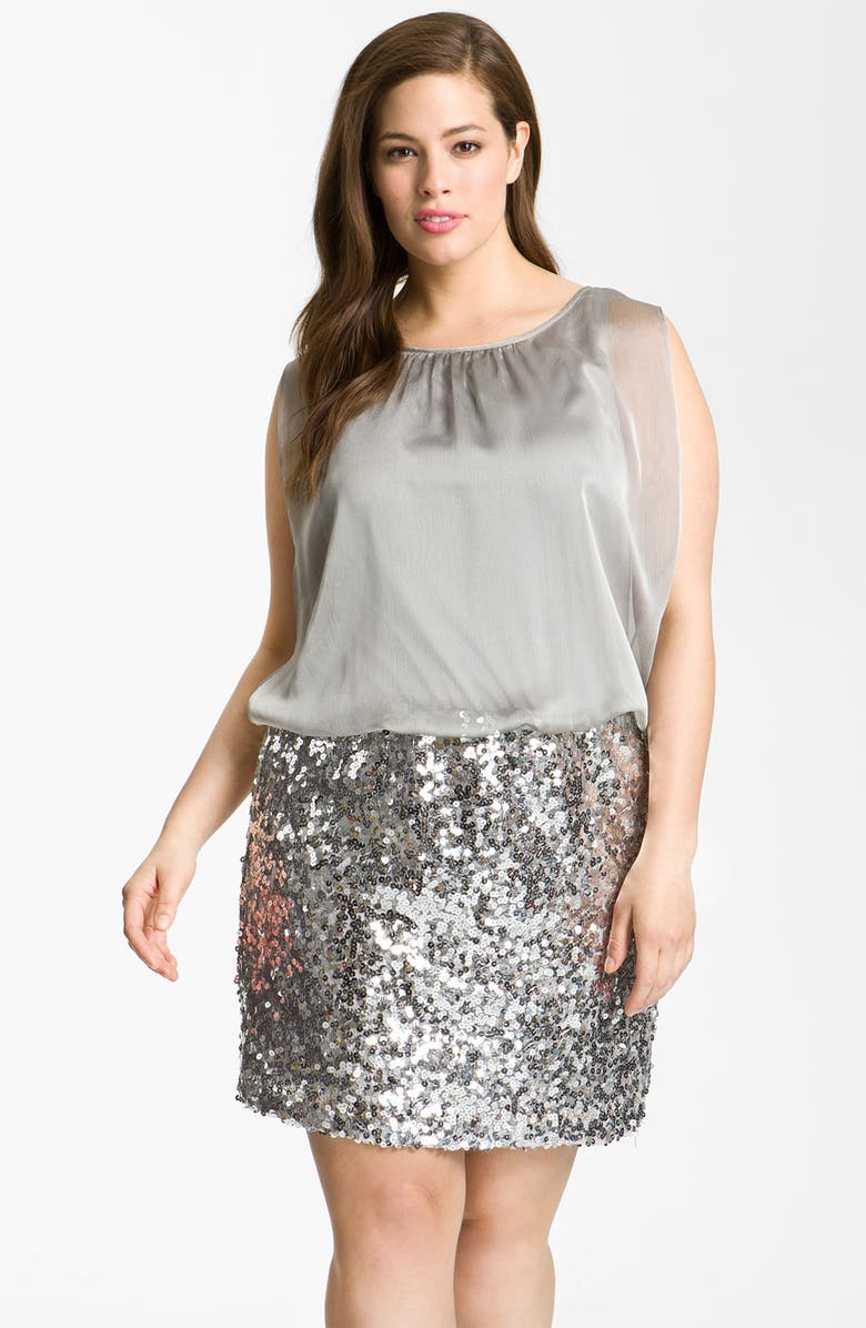 JS Boutique Chiffon & Sequin Dress (Plus) | Nordstrom