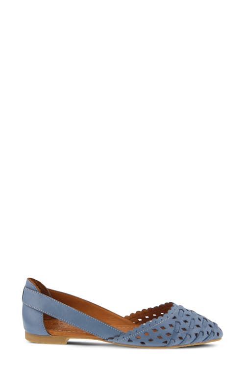 Spring Step Delorse Flat In Denim Blue Leather