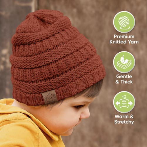 Shop Keababies 3-pack Warmzy Baby Beanies In Terracotta