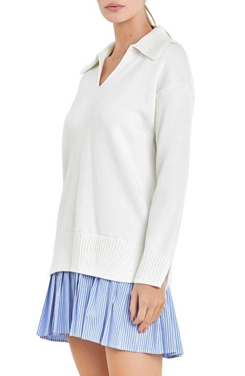 ENGLISH FACTORY ENGLISH FACTORY MIXED MEDIA LONG SLEEVE MINIDRESS 