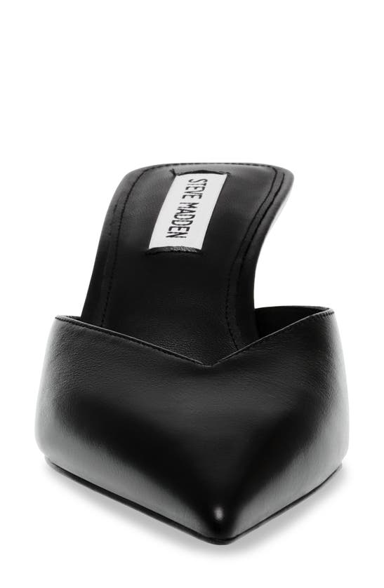 Steve Madden Mod Pointed Toe Mule Pump In Black Leather