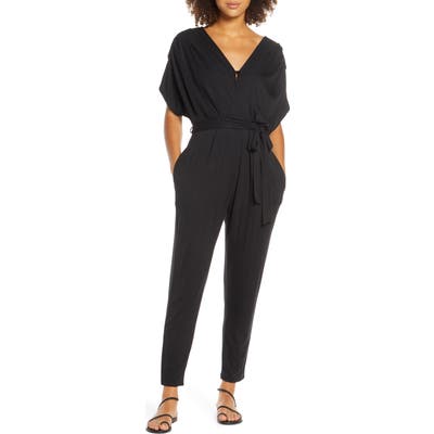 Fraiche By J Open Back Jumpsuit, Black