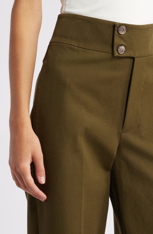 Shop Frame Le Hardy High Waist Wide Leg Pants In Rich Military