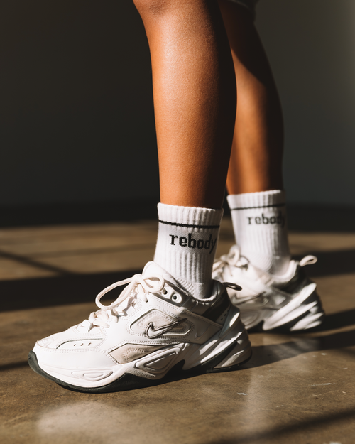 Rebody Active Ready To Mid Crew Socks In White