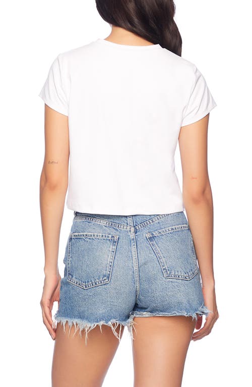 Shop Susana Monaco Crop Crewneck T-shirt In Sugar