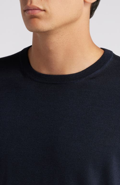 Shop Canali Wool & Silk Crewneck Sweater In Blue