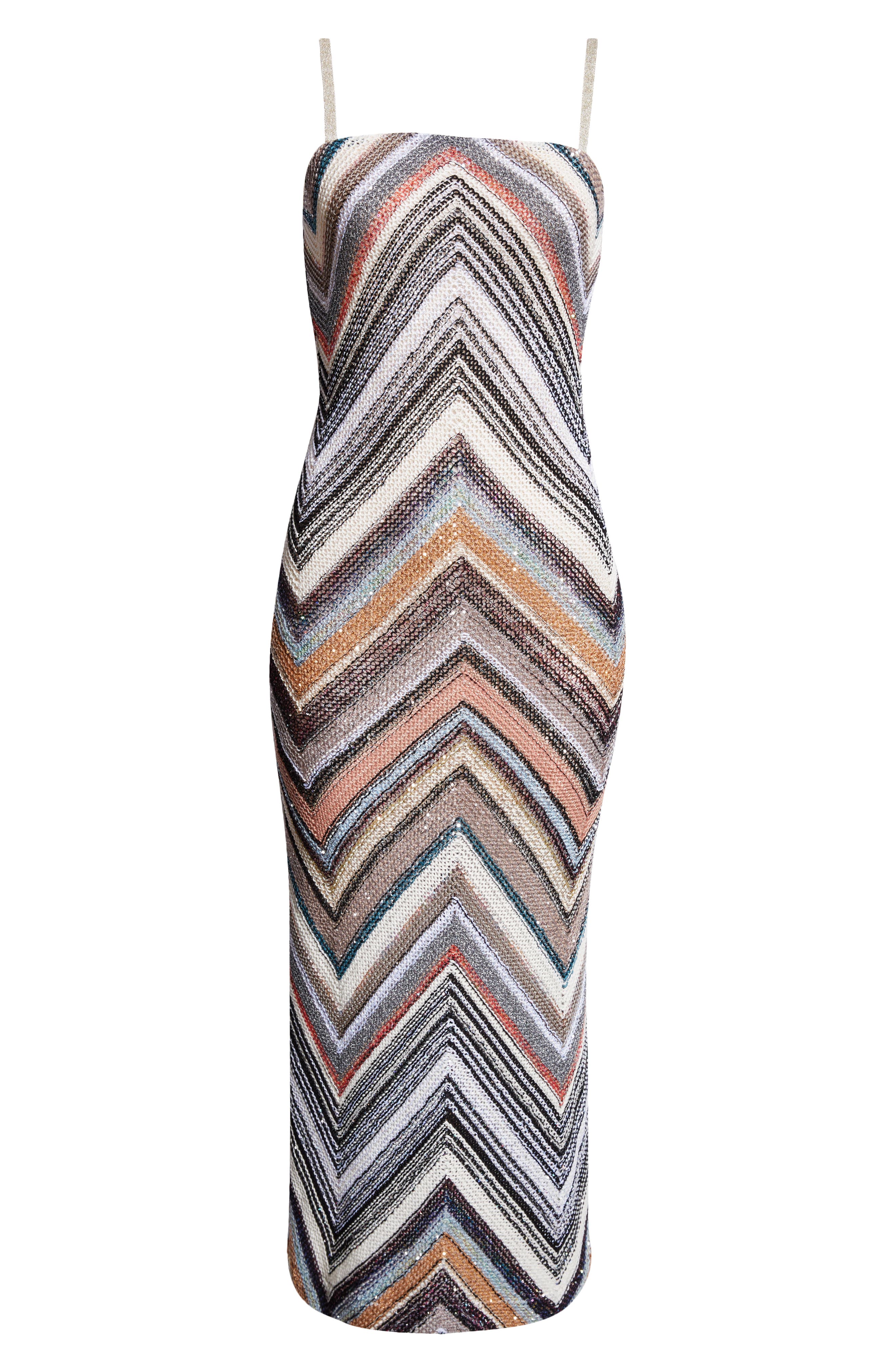 オールインワン・サロペット Missoni Multicolor Chevron Wool And Viscose Midi Dress オールインワン・サロペット Missoni Multicolor Chevron Wool