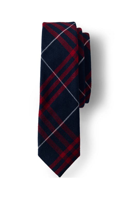 Lands' End School Uniform Adult Plaid To Be Tied Tie In Classic Navy Large Plaid