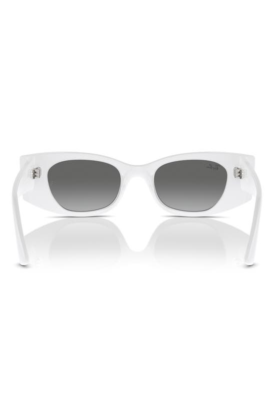 Shop Ray Ban Ray-ban Kat 49mm Small Rectangular Sunglasses In White