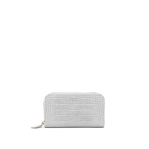 Teddy Blake Zipwallet Croco In Gray