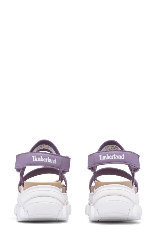 Shop Timberland Adley Way Platform Sandal In Medium Purple Full Grain