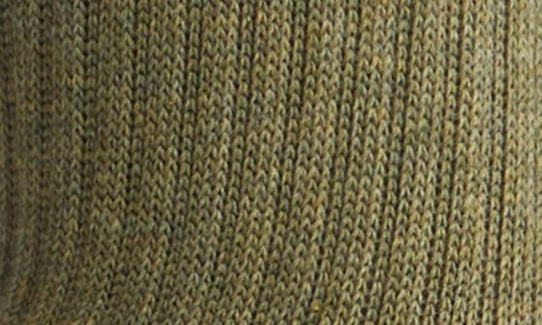 Shop Le Bon Shoppe Girlfriend Stripe Cotton Blend Rib Quarter Socks In Sage