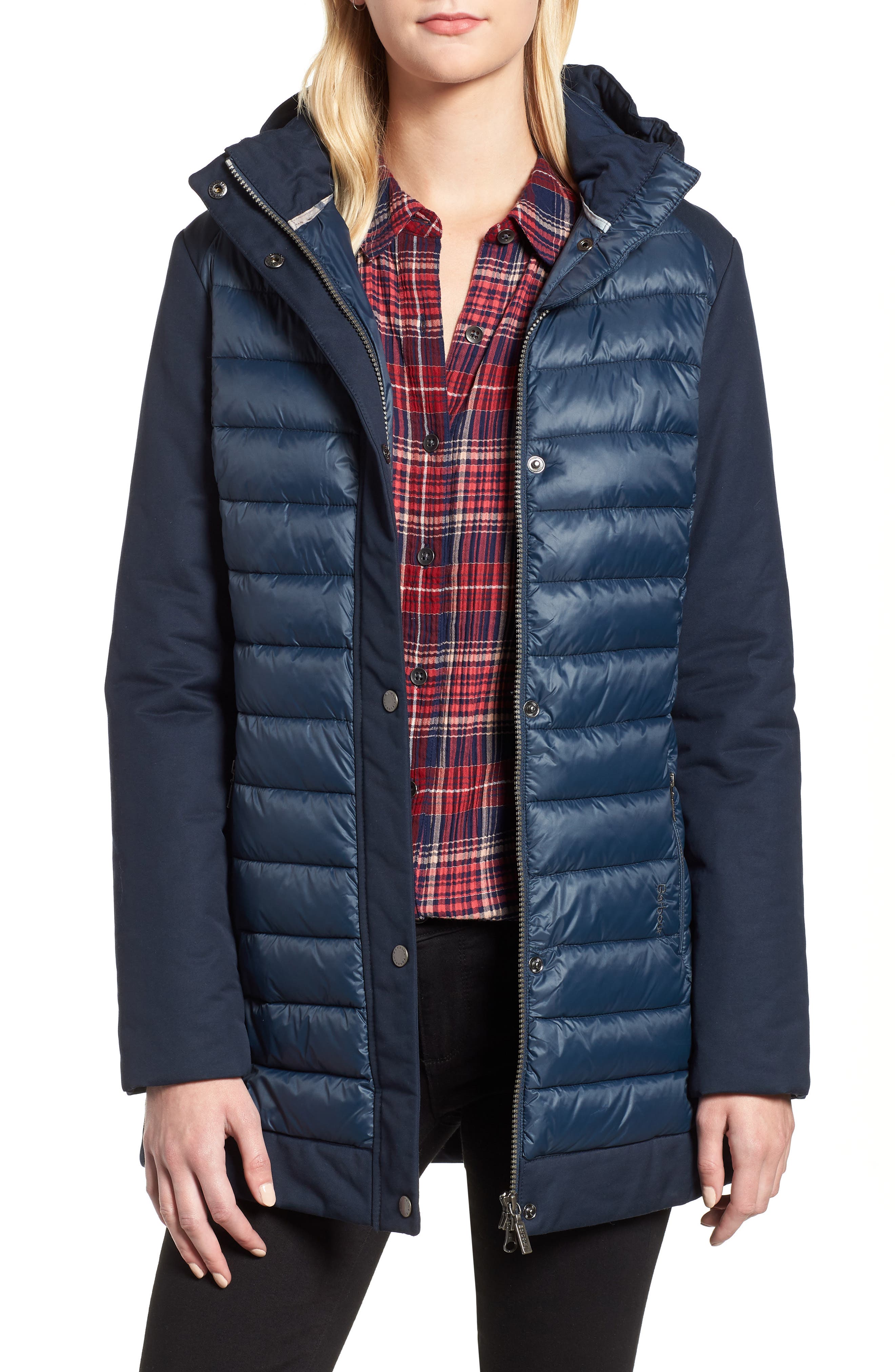 barbour leven quilted jacket navy