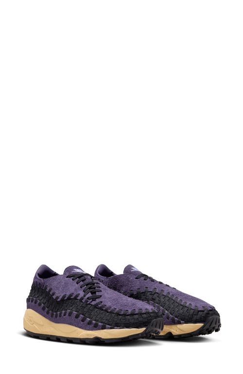 Nike Air Footscape Woven Sneaker In Dark Raisin/white/black