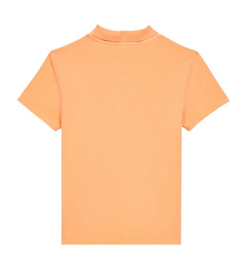 Vilebrequin Kids' Tencel Cotton Polo In Fluo Fire