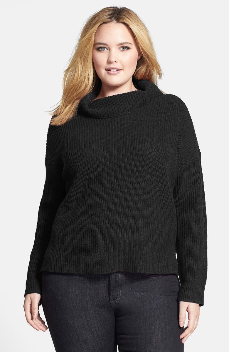 Eileen Fisher Funnel Neck Boxy Yak & Merino Sweater (Plus Size) | Nordstrom