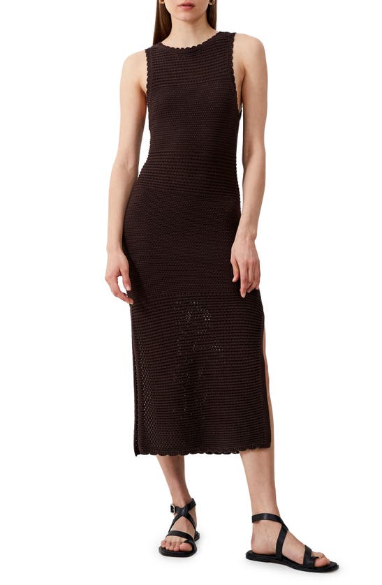 Shop French Connection Momo Nellis Knit Midi Dress In Chocolate