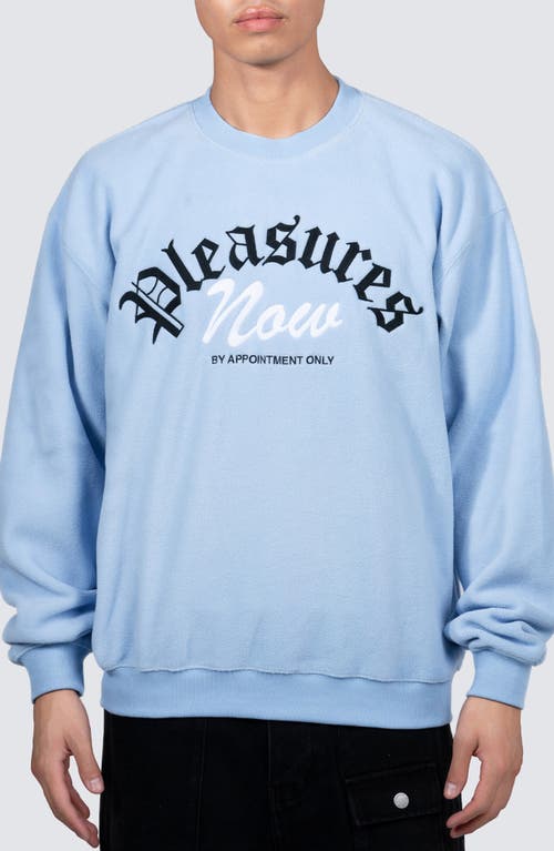 PLEASURES Appointment Fleece Sweatshirt in Slate 