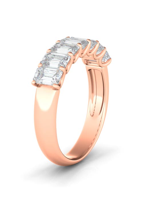 HauteCarat Half Emerald Cut Lab Created Diamond 14K Gold Eternity Ring in Rose Gold at Nordstrom