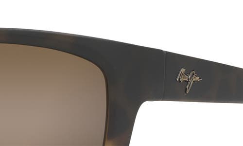 Shop Maui Jim Kanaio Coast 61mm Polarizedplus2® Rectangular Sunglasses In Matte Tortoise Ombre/bronze