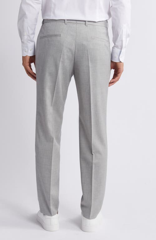 Shop Hugo Boss Boss Genius Slim Fit Virgin Wool Dress Pants In Silver