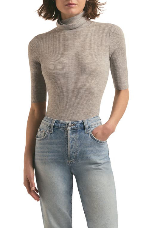 Favorite Daughter The Amelia Merino Wool Turtleneck Top In Melange Grey