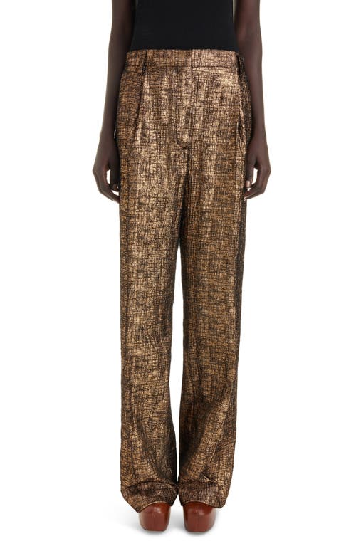 Dries Van Noten Porter Metallic Tweed Wide Leg Pants Gold 954 at Nordstrom, Us