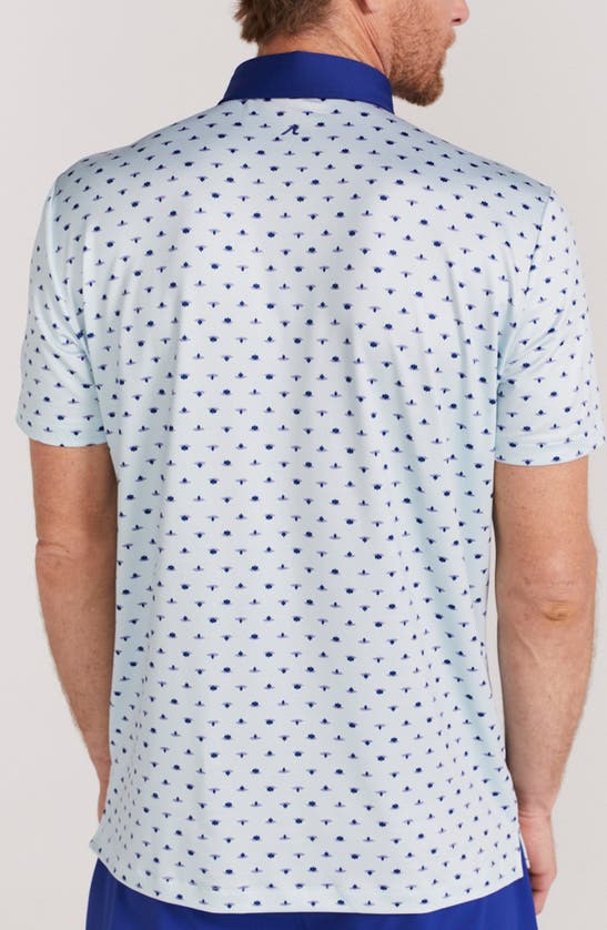 Shop Redvanly Ryder Lotus Print Polo In Breeze