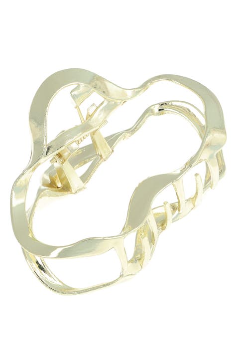 L. Erickson Snake Tige Boule Hair Clip Set - Gold - 2ct