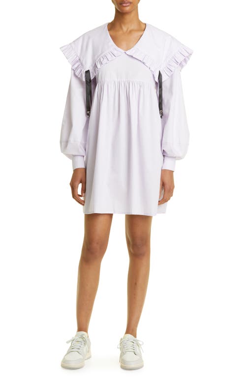 KkCo Sailor Long Sleeve Cotton Poplin Babydoll Minidress in Lilac