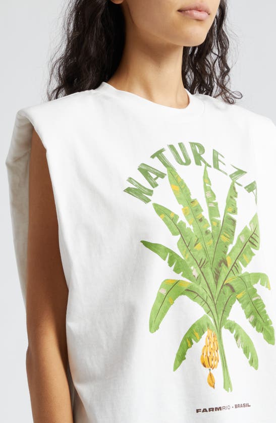 Shop Farm Rio Natureza Cotton Graphic T-shirt In White