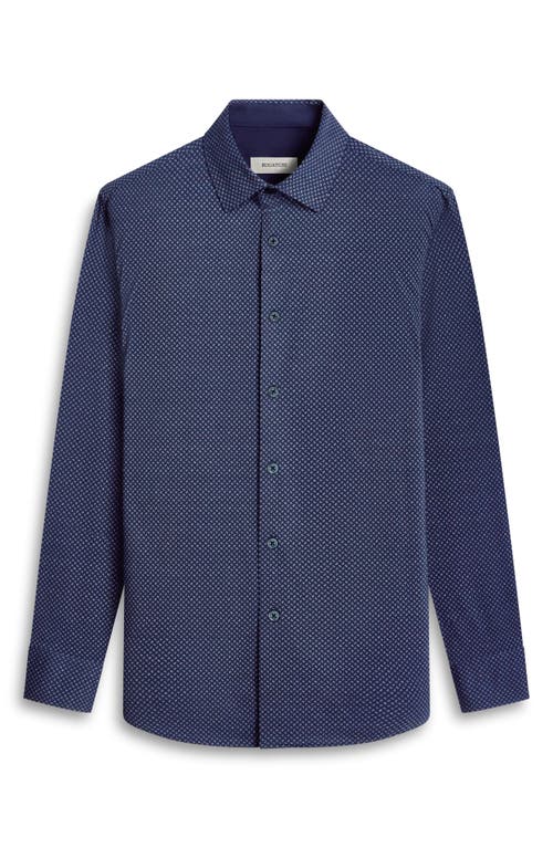 Bugatchi Jimmy Ooohcotton® Geo Print Button-up Shirt In Dark Navy