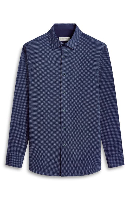 Shop Bugatchi Jimmy Ooohcotton® Geo Print Button-up Shirt In Dark Navy