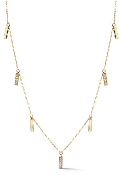Dana Rebecca Designs Sylvie Rose Diamond Bar Charm Necklace in Yellow Gold