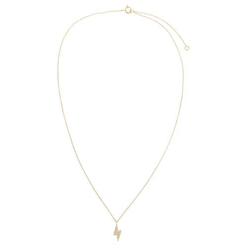 Shop Adina Eden By  Diamond Pave Lightning Bolt Necklace 14k In 14k Gold