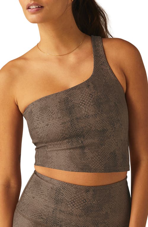 Shop Beyond Yoga Softmark<br />softmark One-shoulder Crop Tank Top<br /> In Neutral Snakeskin