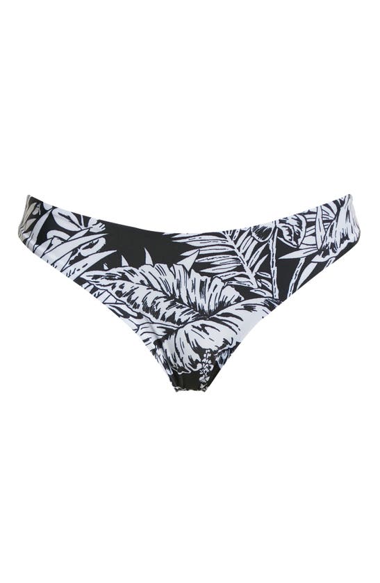 Palm Angels Tropical Print Bikini Bottoms In Black White